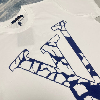 24ss ski crack print short sleeve T-shirt