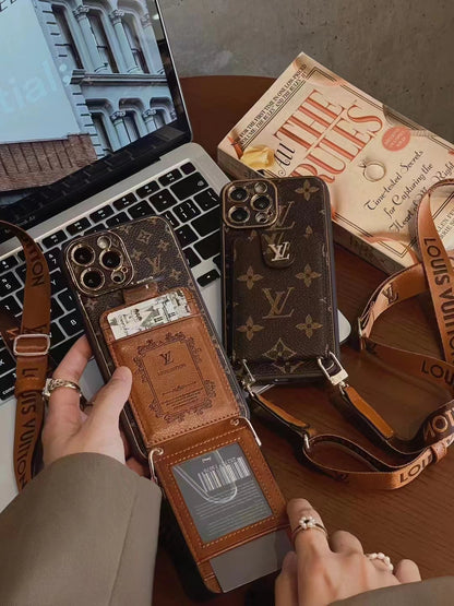 Cross-body presbyopic wallet phone case