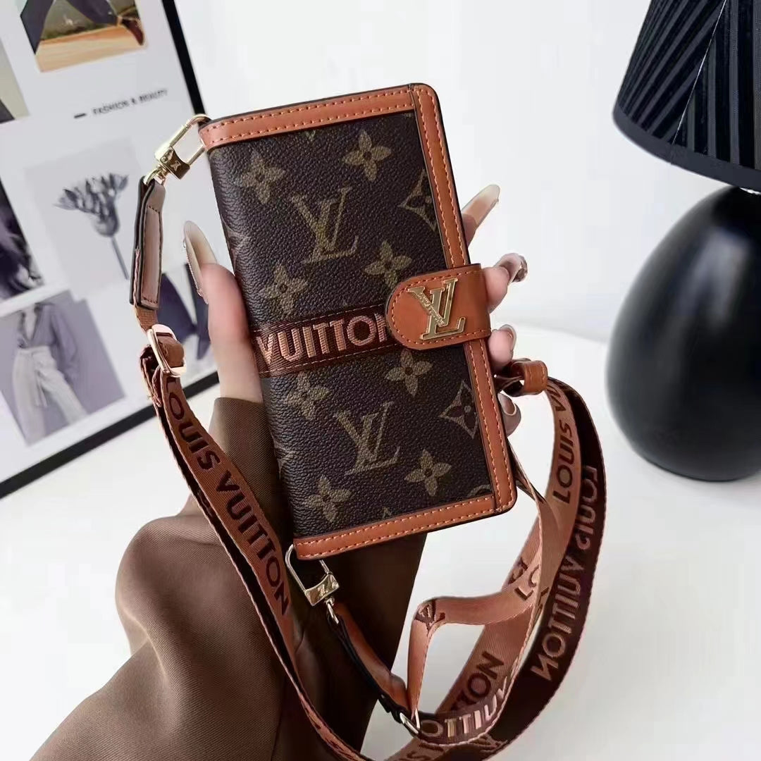 Classic Pair Lanyard Cross-Body Leather Wallet Phone Case🔥