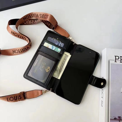 Classic Pair Lanyard Cross-Body Leather Wallet Phone Case🔥