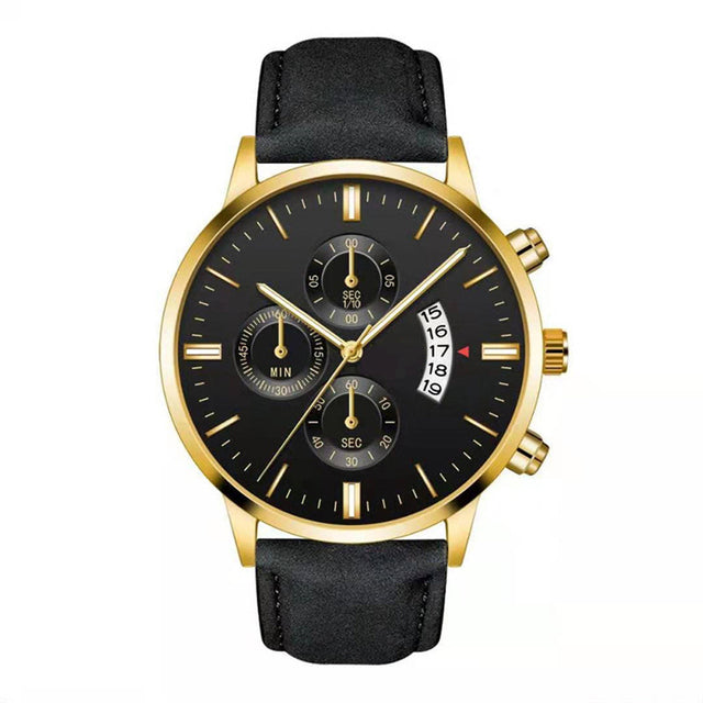 Men's Round Dial Casual Wristwatch