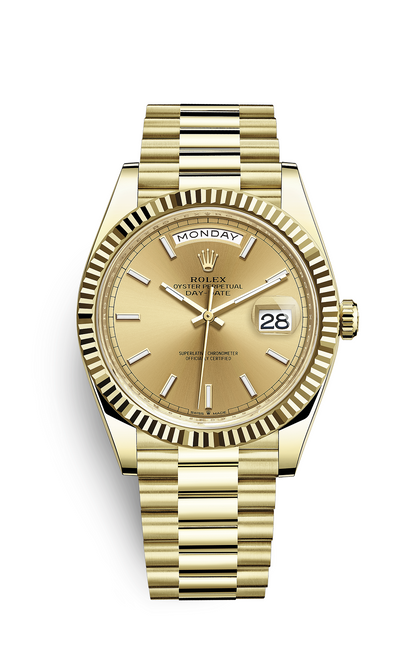 Luxury Yellow Steel Watch Gold Dial - 40mm