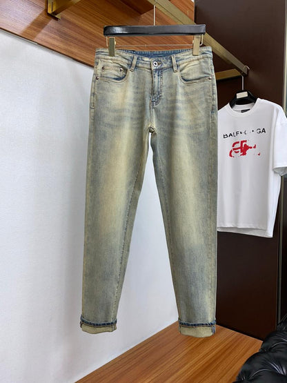 Premium vintage distressed blue jeans