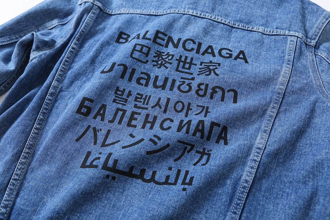 24FW seven language washed denim jacket