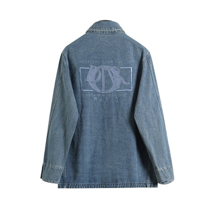 24FW Cannage Embroidered Denim Jacket