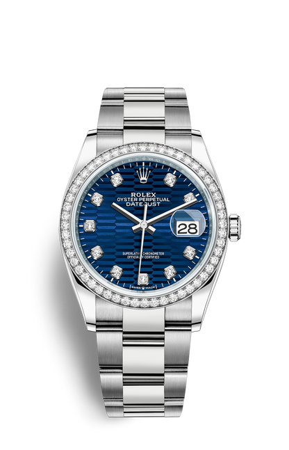 DATE-Steel,-white gold and diamonds-36mm Watch