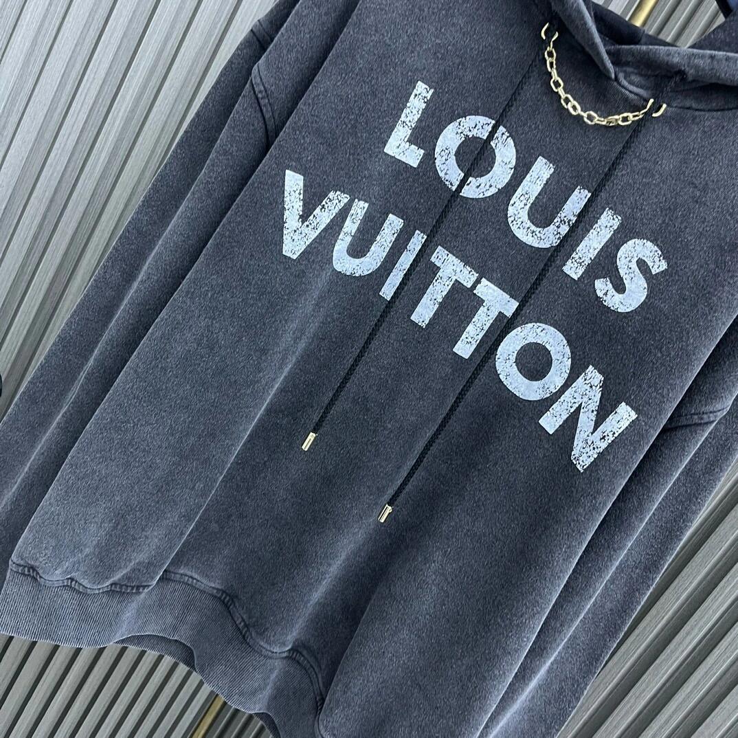 Distressed fashionable hooded sweatshirt