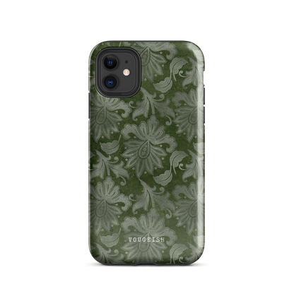 Dark Green Paisley | Protective Phone Case