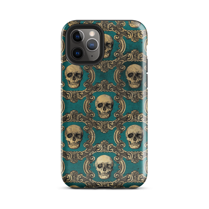 Golden Swirls and Skulls | Protective Phone Case