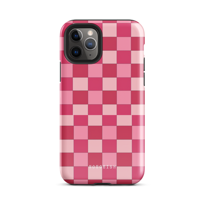 Cherry Checkmate Elegance | Protective Phone Case