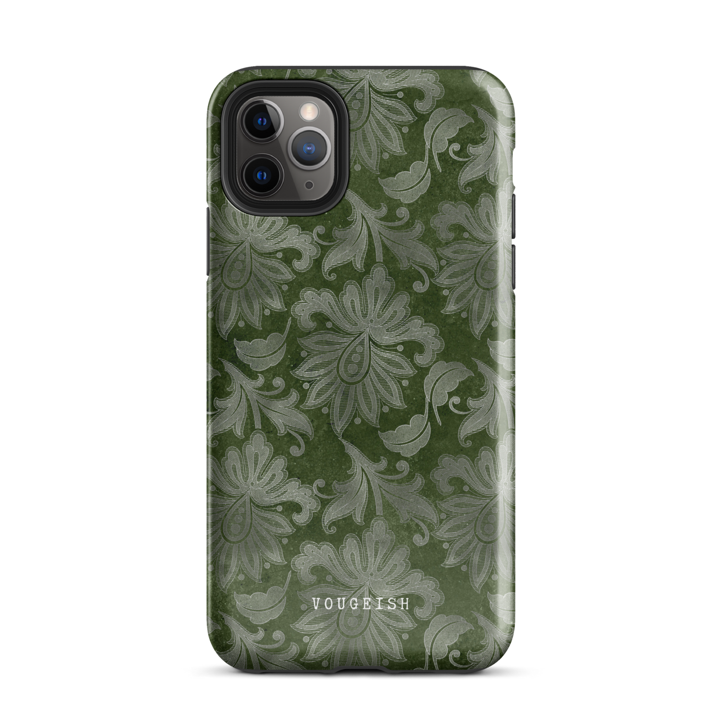 Dark Green Paisley | Protective Phone Case