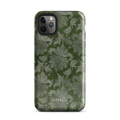 Dark Green Paisley | Protective Phone Case