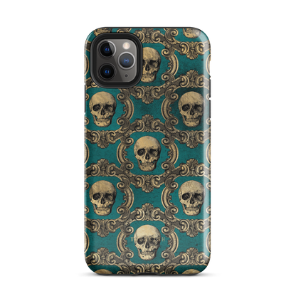 Golden Swirls and Skulls | Protective Phone Case