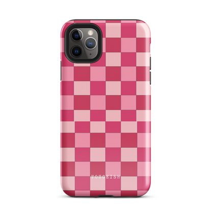 Cherry Checkmate Elegance | Protective Phone Case