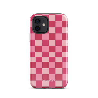 Cherry Checkmate Elegance | Protective Phone Case