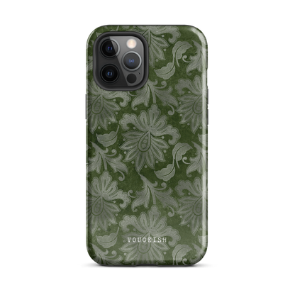 Dark Green Paisley | Protective Phone Case