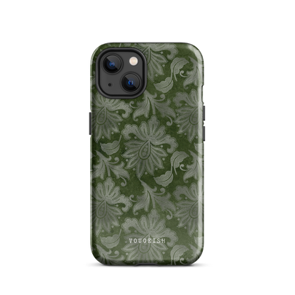 Dark Green Paisley | Protective Phone Case