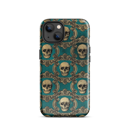 Golden Swirls and Skulls | Protective Phone Case