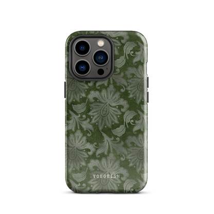 Dark Green Paisley | Protective Phone Case