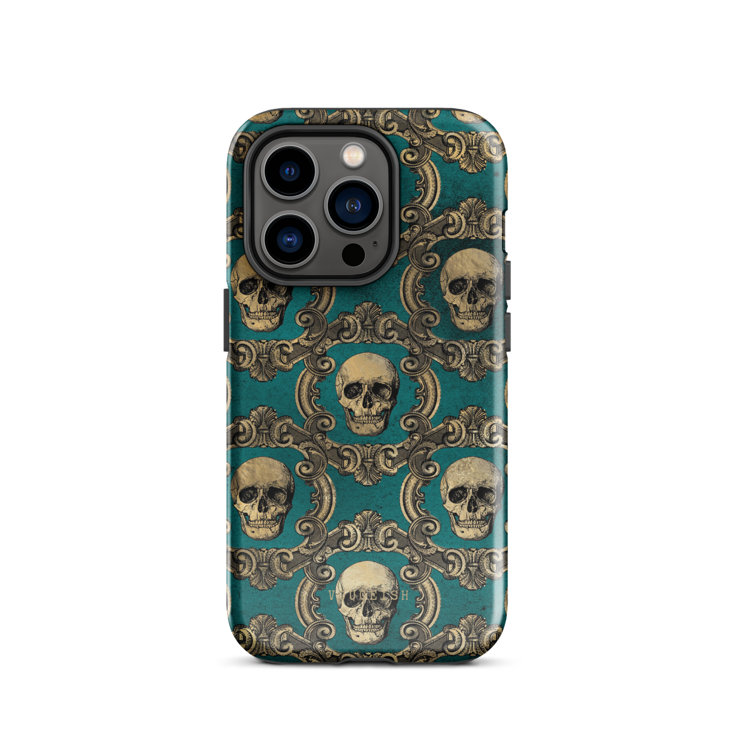 Golden Swirls and Skulls | Protective Phone Case