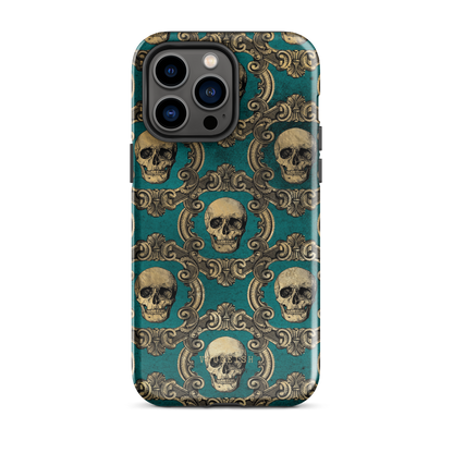 Golden Swirls and Skulls | Protective Phone Case