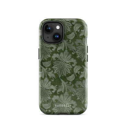 Dark Green Paisley | Protective Phone Case