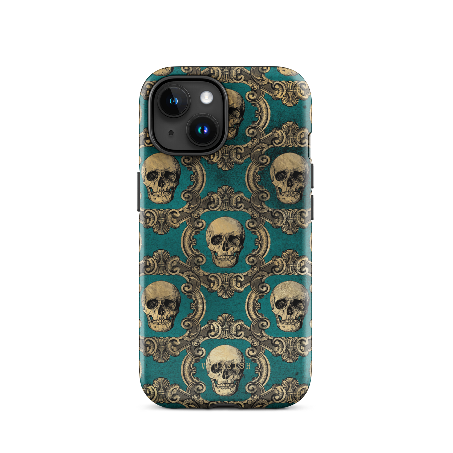 Golden Swirls and Skulls | Protective Phone Case