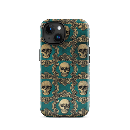 Golden Swirls and Skulls | Protective Phone Case