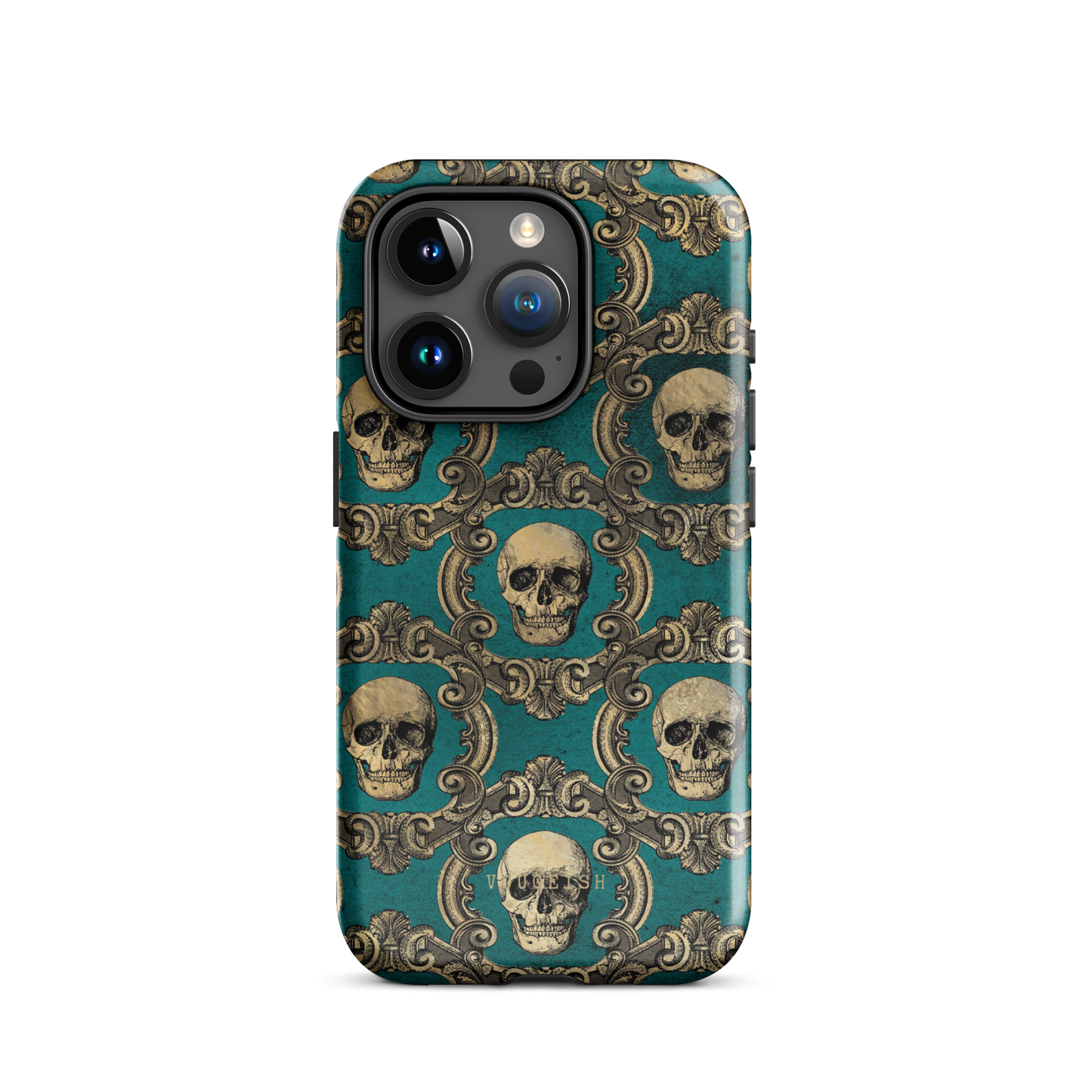 Golden Swirls and Skulls | Protective Phone Case