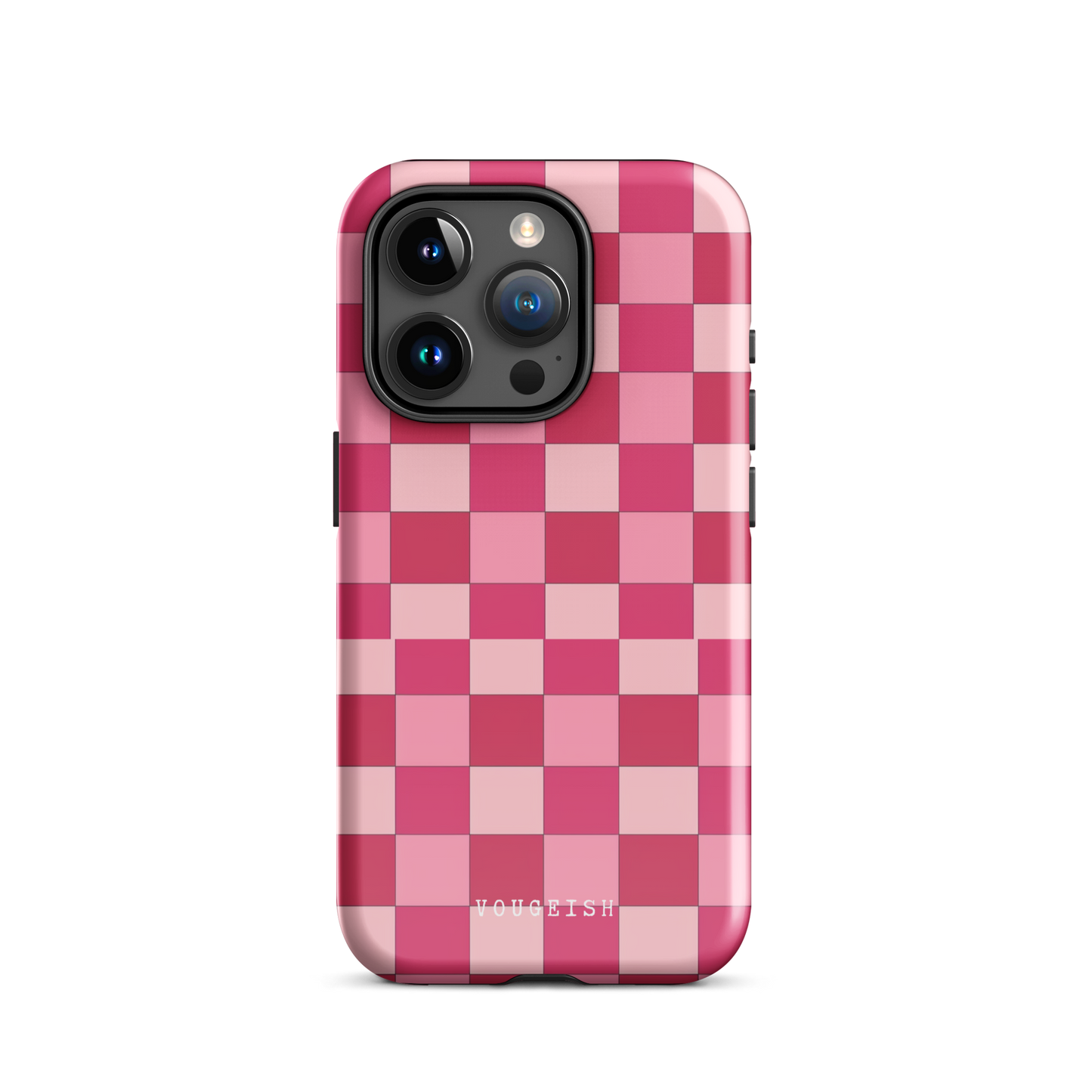 Cherry Checkmate Elegance | Protective Phone Case