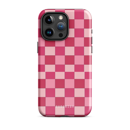 Cherry Checkmate Elegance | Protective Phone Case