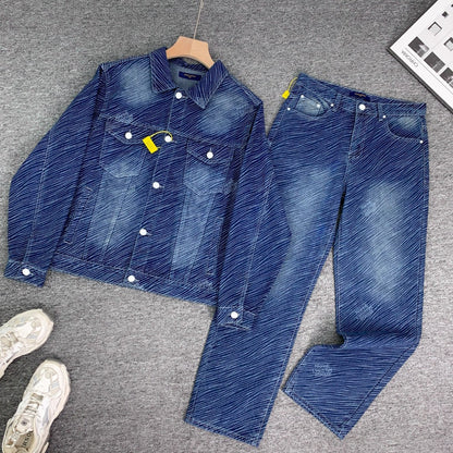 0717 The latest minimalist denim suit