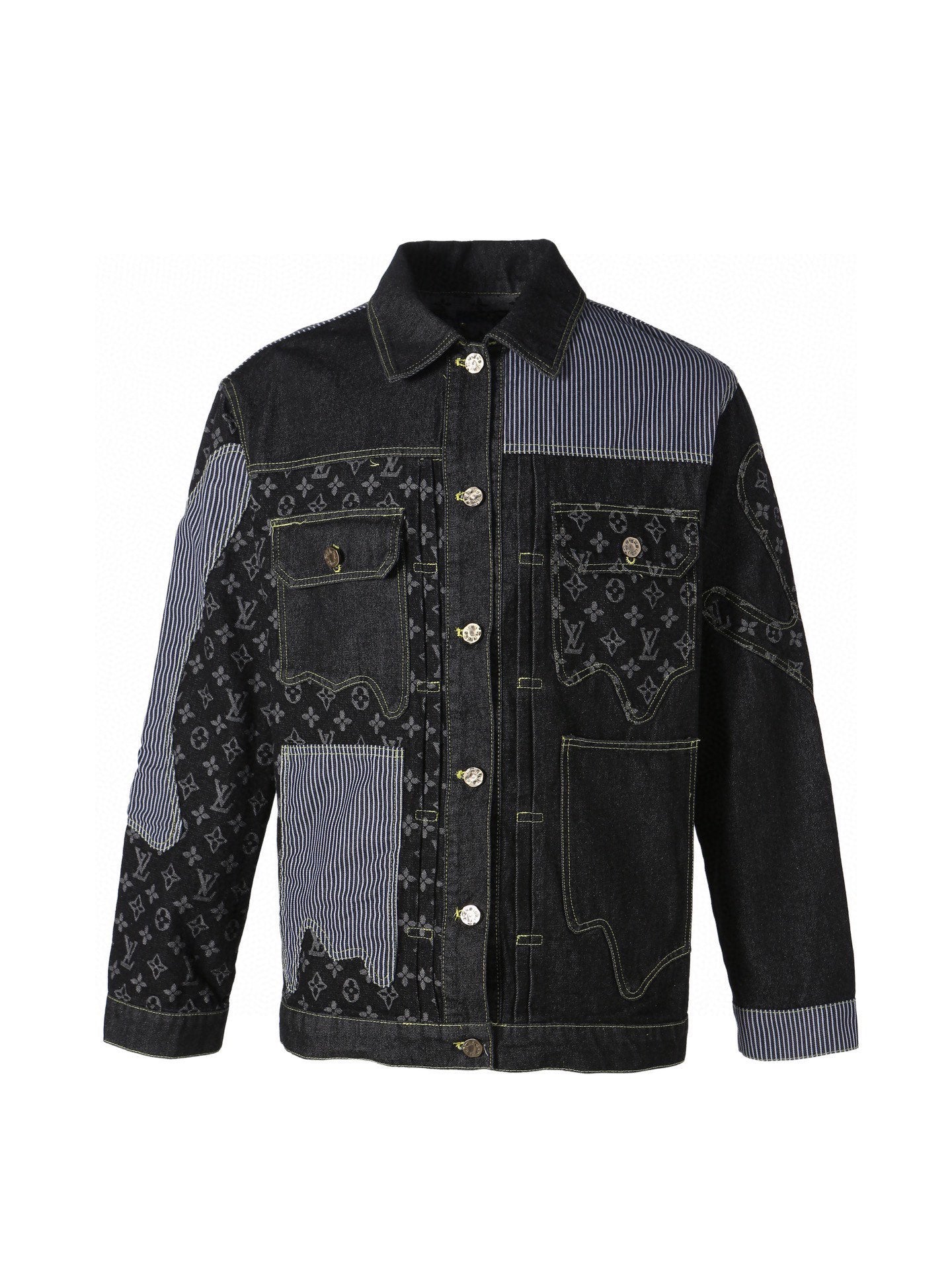 0717 Classic denim patchwork jacket