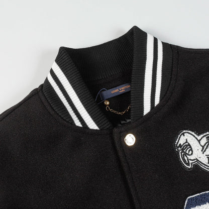 Letter Embroidered Baseball Jacket