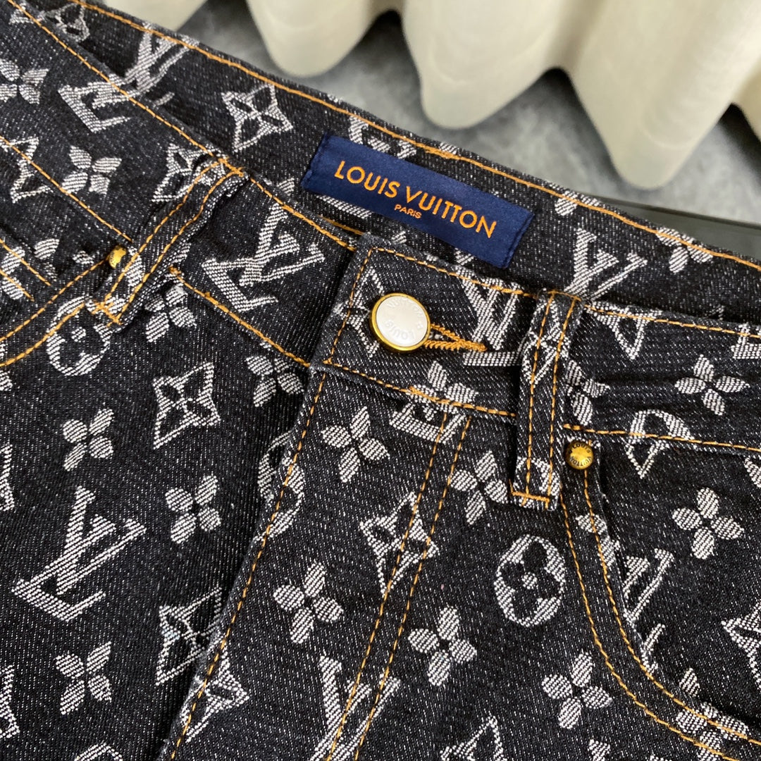 Classic Jacquard Denim Pants