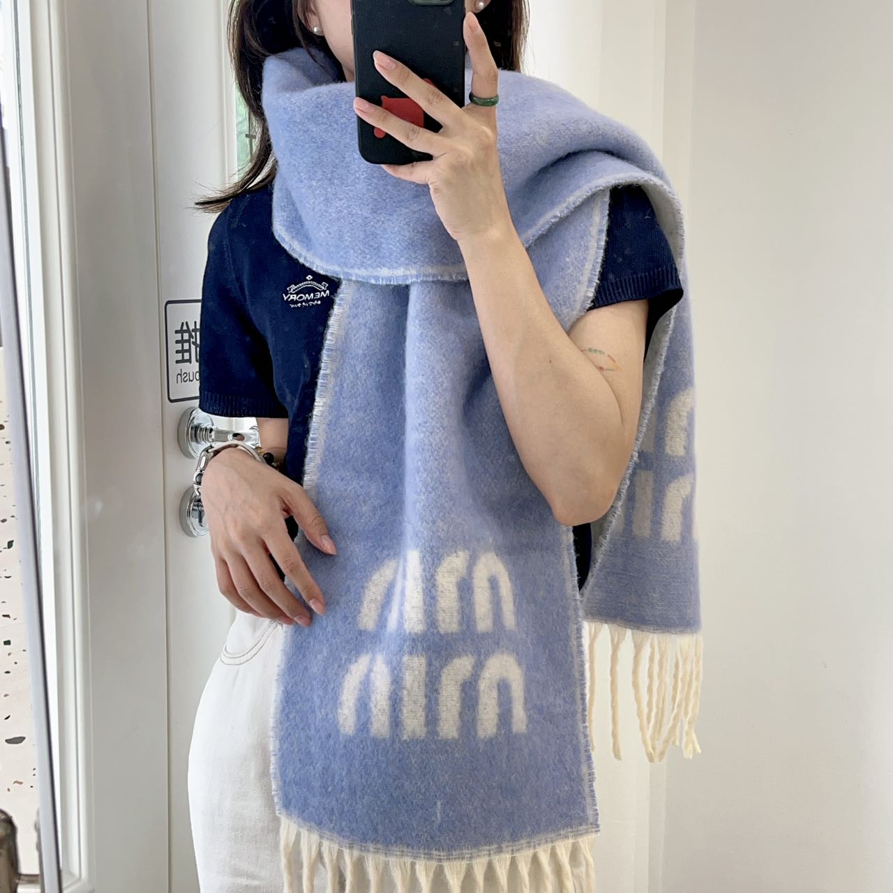 Light blue scarf