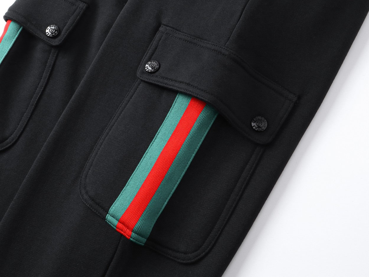 New Collection Pocket Red and Green Striped Trousers