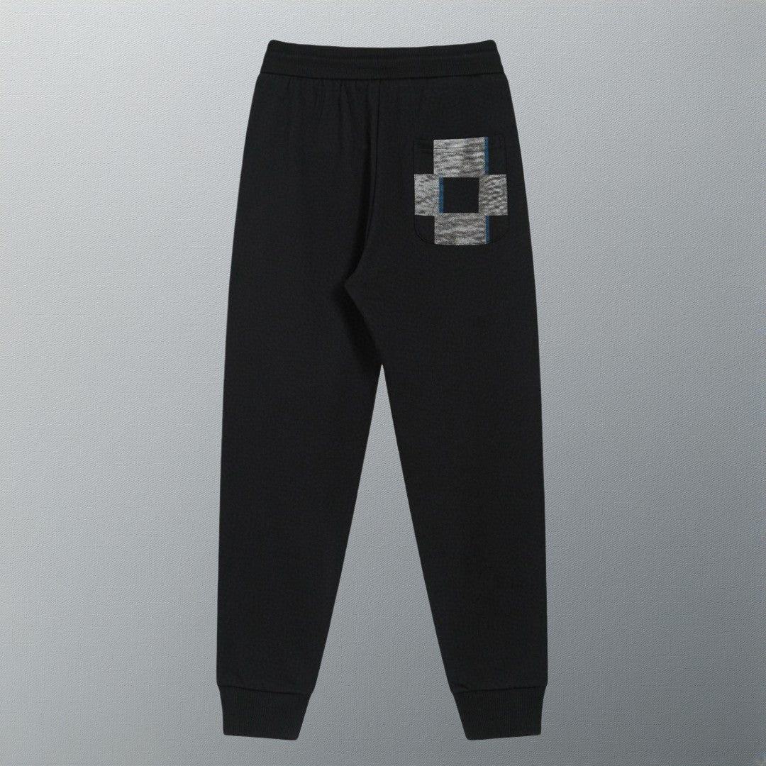 Lettering patch embroidered trousers