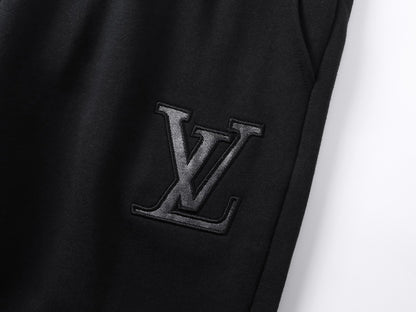 Lettering patch embroidered trousers