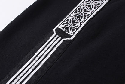 Contrast color 3D embroidery ten-panel trousers