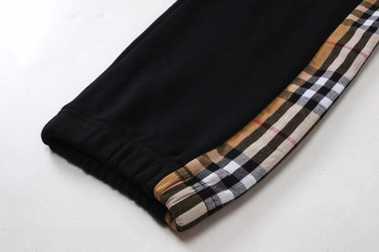 Classic plaid colorblock casual trousers