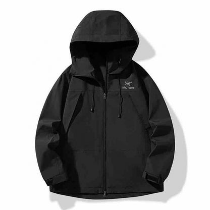 Hooded Jacket with Three-Dimensional Pockets