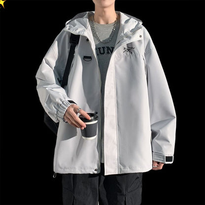 Men's Hooded Stand Collar Jacket