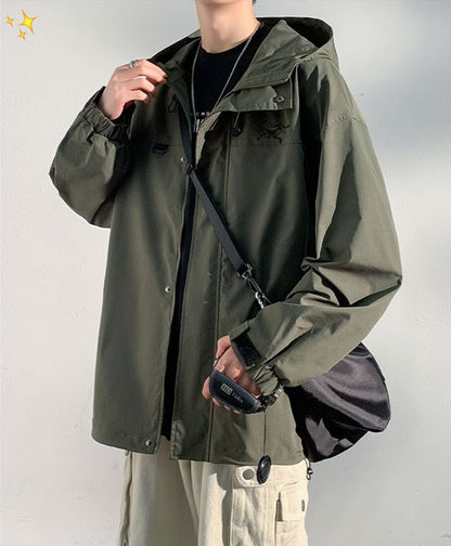 Men's Hooded Stand Collar Jacket