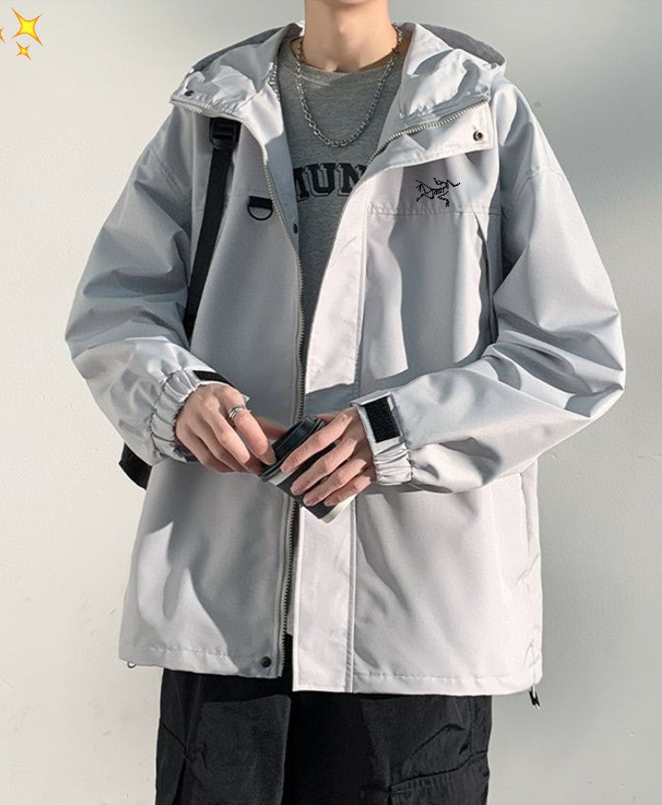 Men's Hooded Stand Collar Jacket