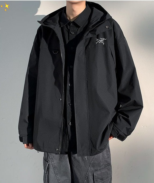 Men's Hooded Stand Collar Jacket