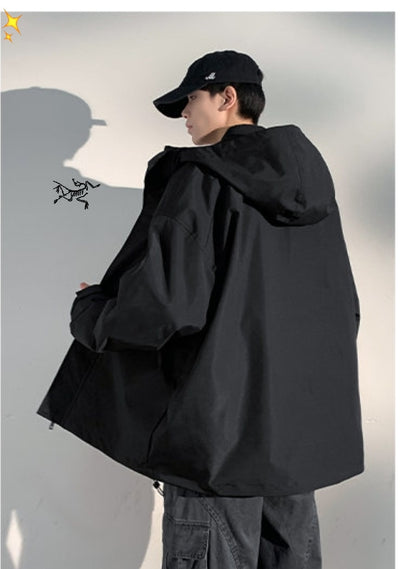 Men's Hooded Stand Collar Jacket