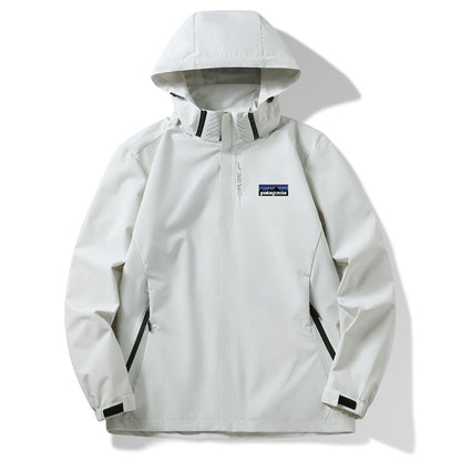 Hooded outdoor sports soft shell windbreaker jacket