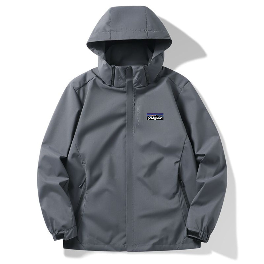 Hooded outdoor sports soft shell windbreaker jacket