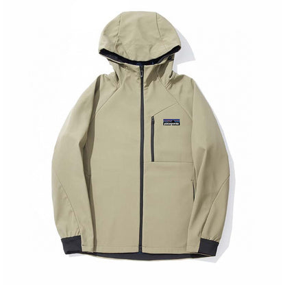 Men's spring outdoor windproof and waterproof casual jacket soft shell functional thin hooded jacket